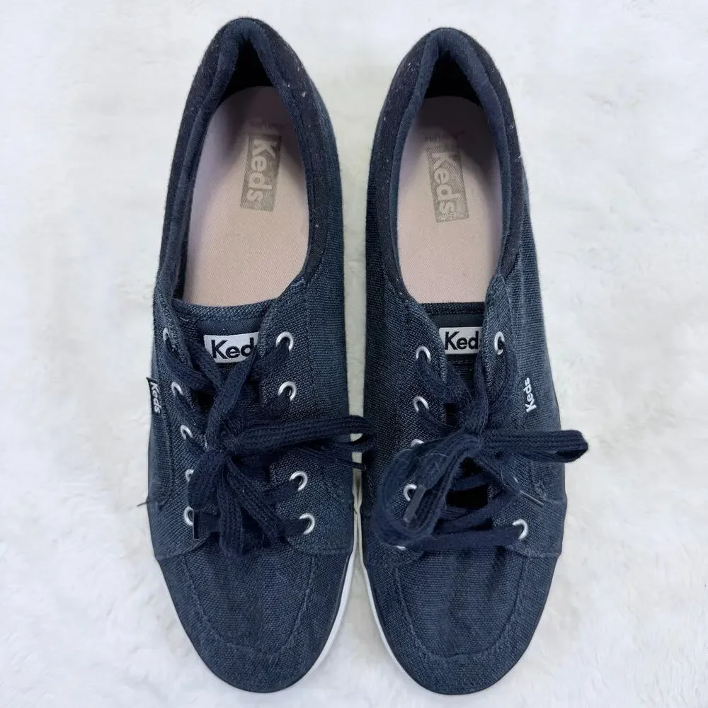 Keds Women’s Center II Brushed Denim Sneakers Navy Size 9.5